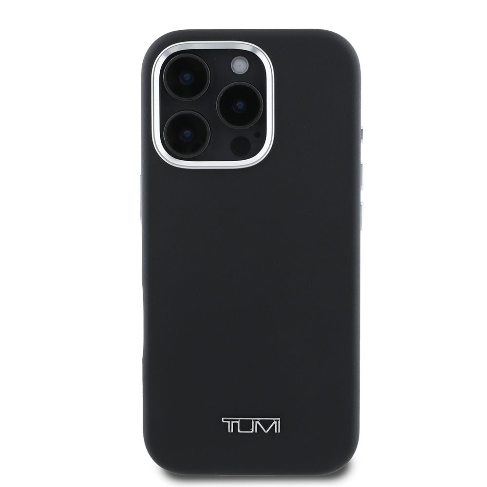 TUMI iPhone 16 Pro Orjinal Lisanslı Magsafe Şarj Özellikli Metal Yazı Logolu PU Deri Kılıf TUMI iPhone 16 Pro Orjinal Lisanslı Magsafe Şarj Özellikli Metal Yazı Logolu PU Deri Kılıf